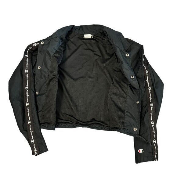 Champion Women's Cropped Coaches Jacket Long Sleeve Button Fly Closure Size S - Picture 2 of 16